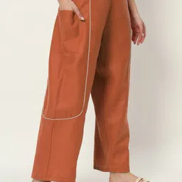 9rasa Women Relaxed Loose Fit Cotton High-Rise Balloon Trouser Trouser image 2