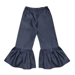 a.t.u.n. A T U N Girls Navy Blue Pure Cotton Regular Trousers image 2