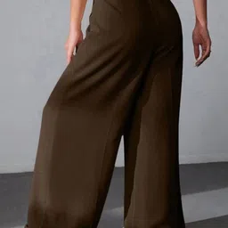 Next One Women Smart High-Rise Stretchable Wide Leg Baggy Fit Parallel Trouser image 4
