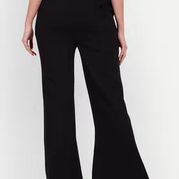 BROADSTAR Women Smart Flared High-Rise Easy Wash Bootcut Trousers image 2