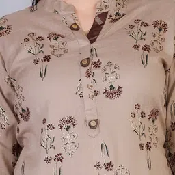 KALINI Ethnic Motifs Printed Mandarin Collar Straight Kurta with Trousers image 5