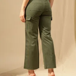 Xpose Women Comfort High-Rise Straight Fit Cargos Trousers image 5