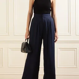 Ted Baker Women Slim Fit Mid-Rise Plain Pleated Formal Trousers Trouser image 5