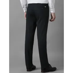 Louis Philippe Men Regular Fit Mid-Rise Check Pleated Formal Trousers image 3