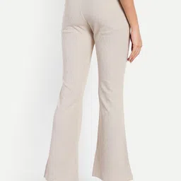 BROADSTAR Women High-Rise Stretchable Flared Bootcut Corduroy Trousers image 2