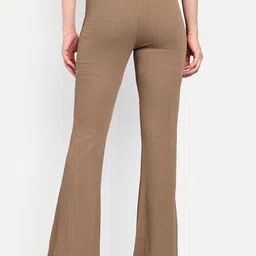 BROADSTAR Women Smart Flared High-Rise Easy Wash Trousers image 4