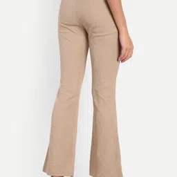 BROADSTAR Women High-Rise Stretchable Flared Bootcut Corduroy Trousers image 2