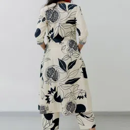 gosriki KALINI Floral Printed V-Neck A-Line Kurta with Trouser image 3