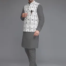 Utsav Fashion Men Regular Kurta with Trousers image 3