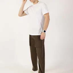 Thomas Scott Men Smart Regular Fit Cotton Mid-Rise Cargos Trousers image 5