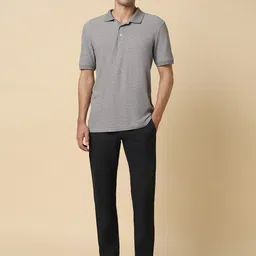 Allen Solly Men Textured Slim Fit Chinos Trousers image 4