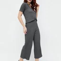 CODE by Lifestyle Women Textured Plain Mid-Rise Trousers image 4