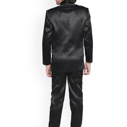 Jeetethnics Boys Black Solid Single-Breasted Two-Piece Suit image 4