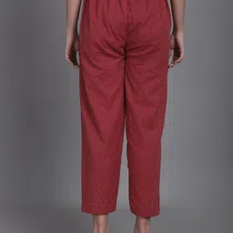 Enchanted Drapes Women Self Design Tailored Slim Fit Mid-Rise Cotton Culottes Trousers image 4