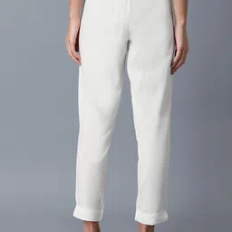 W Women White Slim Fit Trousers image 4
