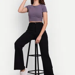 BROADSTAR Women Smart Flared High-Rise Bootcut Trouser image 4