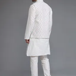 Utsav Fashion Men Regular Kurta with Trousers image 4