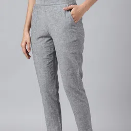 Aurelia Women Regular Fit Cotton Trousers image 3