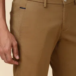 Allen Solly Men Slim Fit Mid-Rise Plain Regular Trousers image 3