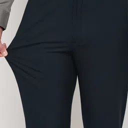 SUBTRACT Men 4 Way Stretch Wrinkle Free Slim Fit Mid Rise Formal Trouser image 3