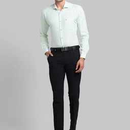 Park Avenue Men Mid Rise Checked Slim Fit Formal Trouser image 2