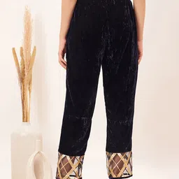 First Resort by Ramola Bachchan Women Velvet Straight Trouser image 4