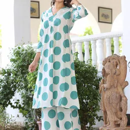 KALINI Women Printed Regular Kurta with Trousers image 4