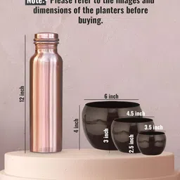 Homspurts Brown 3 Pieces Table Top Planters image 3