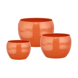 Homspurts Orange 3 Pieces Table Top Planters image 2