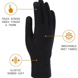 Wearslim Unisex Woollen Self Design Beanie Neck Warmer & Gloves Set image 3