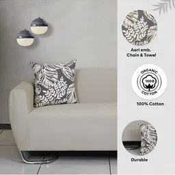 Ode & Cleo Orange Set of 5 Floral Square Cushion Covers image 2