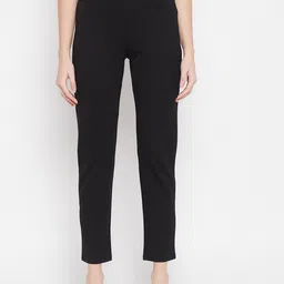 Cantabil Women Black Solid Cotton Jegging-picture-32