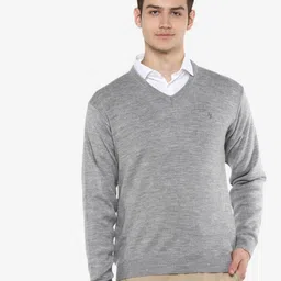 Alan Jones V-Neck Long Sleeves Acrylic Pullover-image-98