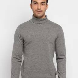 Status Quo Men Ribbed Hemline Turtle Neck Pullover Acrylic Sweater-image-73