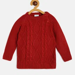 MINI KLUB Boys Red Cable Knit Pullover-picture-15