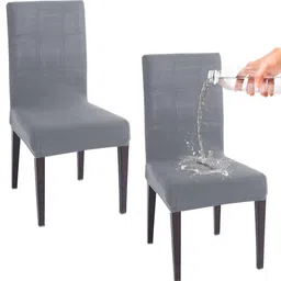 HOKIPO Grey Melange 2 Pieces Water-Resistant 130 GSM Chair Cover-picture-41