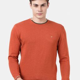 t-base Men Orange Cotton Pullover Sweater-picture-5