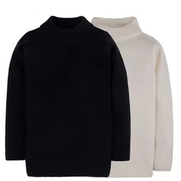 RVK Pack of 2 Unisex Kids Off White & Black Pullover-image-42