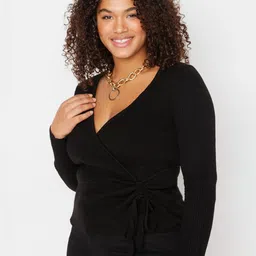 Trendyol V-Neck Ribbed Pullover-picture-26