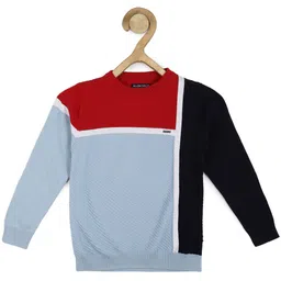 Allen Solly Junior Boys Colourblocked Round Neck Long Sleeve Cotton Pullover Sweater-picture-32