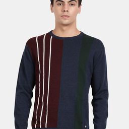 t-base Men Striped Colourblocked Pullover-picture-19