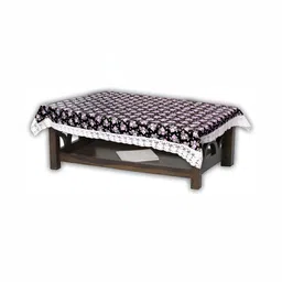 Stylista Black & Pink Floral Printed 2 Seater Rectangular Table Cover-image-22