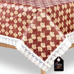 Stylista Brown & Beige Abstract Waterproof 6 Seater Table Cover-picture-41