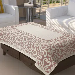 BIGGER FISH Maroon & White Floral Cotton 4-Seater Table Cover-picture-35