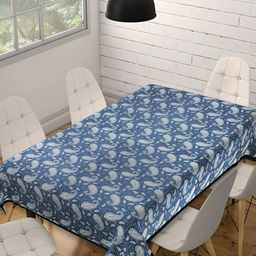 Texstylers Blue Ethnic Motifs Anti-Slip Cotton 6-Seater Rectangular Table Cover-picture-43