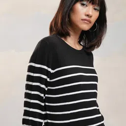 Tokyo Talkies Women Striped Pullover-picture-27