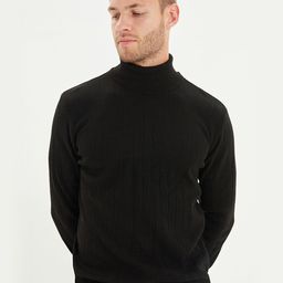 Trendyol Men Black Solid Sweater-picture-8