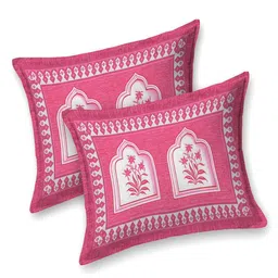 UNIQCHOICE Pink & White Ethnic Motifs Pure Cotton 120 TC Queen Bedsheet & 2 Pillow Covers image 2