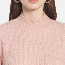 METTLE Women Pink Cable Knit Pullover image 5