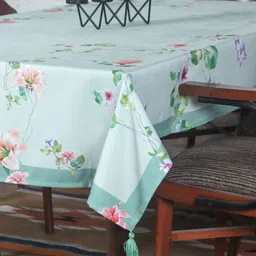 ZEBA Green & Peach Floral Printed Rectangle Shaped Table Cover image 5